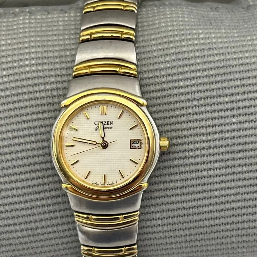 Citizen Women's‎ Silver Gold Tone Elegance Signature Stainless Steel Wristwatch